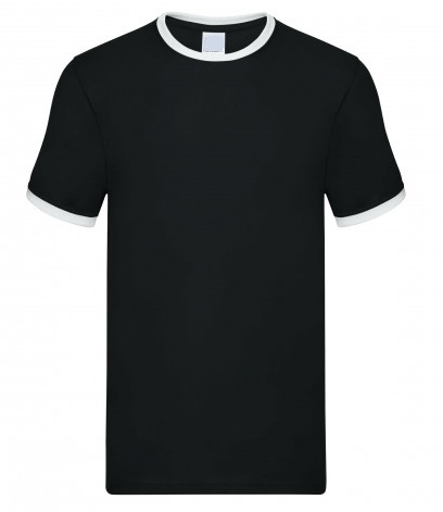 Koszulka czarna z białą lamówką-wyp - Tulzo
